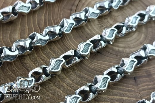 Плетение цепочки из серебра авторское - купить эксклюзивное серебряное плетение 101510UL
