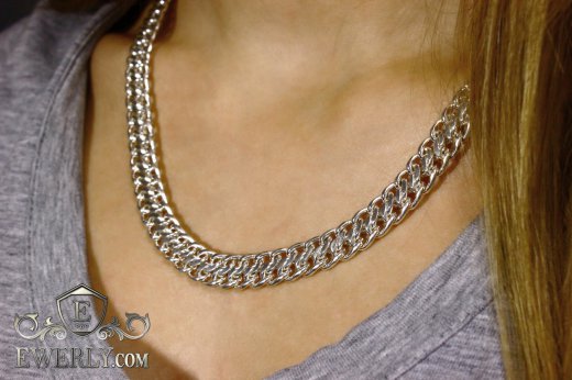 Women's chain "Ten (double carapace)" of  silver to buy 111010BR