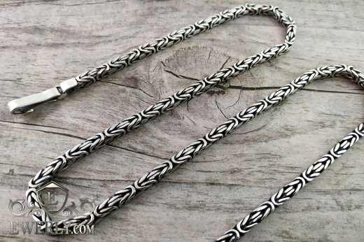 Серебряная цепь - византийское плетение из серебра, купить цепочку