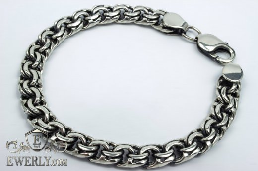 Men's silver bracelet Bismarck, buy weaving Bismarck of sterling silver