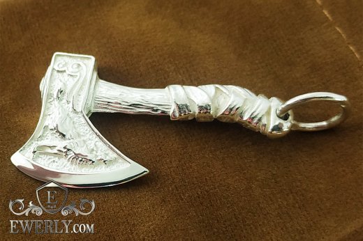 Подвеска Топор - кулон / брелок "Кельтский топор" из серебра
