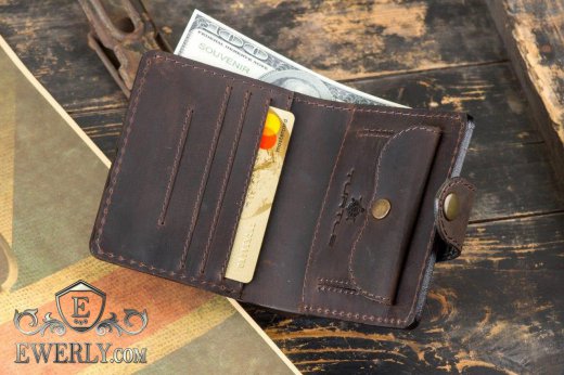 Купити чоловічий шкіряний гаманець коричневий 11008UD