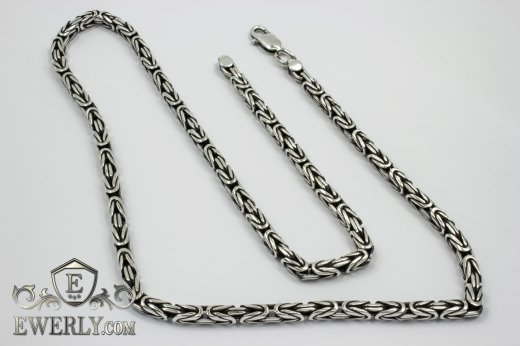 Купить цепь, плетение Византийское (Королевское) из серебра